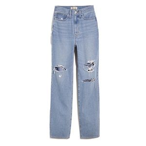 MADEWELL Baggy Straight Jeans in Earlhurst Wash Ripped Edition Sz 30